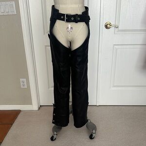Stylish Black motorcycle type chaps